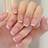 Shein Short Square Shape Nail Tips With Minimalist Color Block Fun Print - Color Block