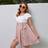 Shein Maternity Ditsy Floral Print Butterfly Sleeve Belted Dress