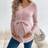 Shein Maternity Ribbed Knit Belted Tee With Long Sleeve