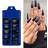 Shein Get Glamorous Long Coffin Black Glossy Nail Press - Black