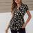 Shein Maternity Allover Print Notched Neck Belted Blouse