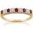 Gemondo Classic Half Eternity Ring - Gold/Ruby/Diamonds