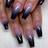 Shein Long Coffin Nails Set With Purple Gradient French - Purple Gradient