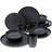 Creatable Uno Lava Stone Black Dinner Set 16pcs