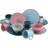Creatable 16 Piece Dinnerware Blue Pink Grey Dinner Set 16pcs