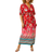 Roman Curve Floral Border Print Maxi Dress - Red