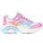 Skechers Girl's Rainbow Racer Light-Up Wedge - Pink/Cloud Mlti