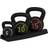 Sportnow Three-Piece Kettlebell Set, 5lbs, 10lbs, 15lbs with Storage Tray