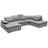 Stella Trading Wayne Living Room Dark Grey Sofa 340cm 5 personers