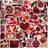 Shein Red Vintage Graffiti Stickers 50pcs