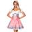 Dirndline Dirndl Ljusblå Blommor Deluxe
