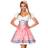 Dirndline Dirndl Lyseblå Blomstret Deluxe