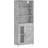 vidaXL Highboard ‎1 Glass Door 3 Drawers Concrete Grey Skænk 69.5x180cm