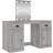 vidaXL 130x50x132.5cm Grey Sonoma Coiffeuse 50x130cm