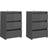 vidaXL Engineered Wood High Gloss Grey Sängbord 35x40cm 2st