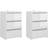 vidaXL Engineered Wood High Gloss White Sängbord 35x40cm 2st