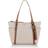 Michael Kors MK Sullivan Medium Logo Top-Zip Tote Bag - Vanilla/Acorn