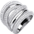 Jewelco London Row Pave Crossover Dress Ring - Silver/Transparent