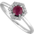 Gemondo Halo Engagement Ring - White Gold/Ruby/Diamonds