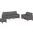 vidaXL 3-piece sofa set with cushions Soffa 138cm 3-sits