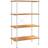 vidaXL -4 Tier Shelf White and Oak Shelving System 80x130cm