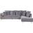 Beliani Corduroy Corner Lunner Grey Soffa 266cm 4-sits