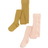 H&M Girl's Tights 2-pack - Powder Pink/Mustard Yellow