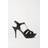 Saint Laurent Sort Sandal Med Stropper Og Justerbar Ankelrem - Sort
