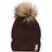 En Fant Beenie Hat Fake Fur - Coffee Bean