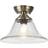 Discovery Bell Antique Brass/Clear Ceiling Flush Light 30cm