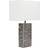 ValueLights Silver Modern Ripple Effect Ceramic Table Lamp