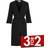 Damella Viscose Plain Wave Robe Black