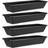 Gr8 Garden Set Of 4 Large 72cm Black Garden Trough Balcony Planter Plant