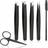Shein Brow Tweezers Set With Curved Scissors Eyelash Brush - 6pcs