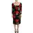 Dolce & Gabbana Black Red Roses Sheath Stretch Silk Dress IT36