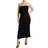 Dolce & Gabbana Black Silk Stretch Strapless Sheath Midi Dress IT40