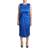 P.A.R.O.S.H. Blue Acetate Sleeveless Pleated Midi Sheath Dress IT46