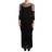 Dolce & Gabbana Black Sheer Floral Lace Crystal Maxi Dress IT44