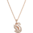 Swarovski Iconic Swan Pendant Necklace - Rose Gold/Transparent