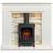 Adam Acantha Amalfi White Marble Fireplace Aviemore Stove in Black, 48 Inch White