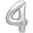 Rico Design Folienballon 4 silber Silber