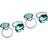 Premier Housewares Teal Diamante Napkin Ring 4pcs