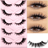 Shein New Cat Eye Eyelashes 3D Natural Transparent Band False Lashes Fluffy Soft Cross 5 Pairs Manga Lashes Wispy Natural Eyelash Extension Makeup