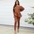 Shein Maternity Solid Asymmetrical Neck Tee Adjustable Waist Leggings Set