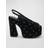 Balmain Women's Cam-Velvet Platform Sandals Black Black