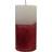 Geri Two-Tone Pillar Red White Candle 12cm 4pcs