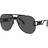 Versace Solid Pilot Sunglasses, 63mm Black/Gray Solid
