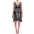 Sachin & Babi Sachin & Babi Black Silk Floral Pattern Shift Coctail Dress IT42