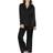 Damella Woven Silk Plain Pyjamas Set - Black