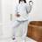 Shein Maternity Half Zip Drop Shoulder Sweatshirt & Sweatpants
